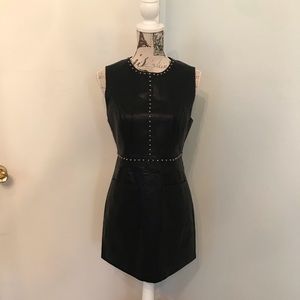 Black faux leather dress